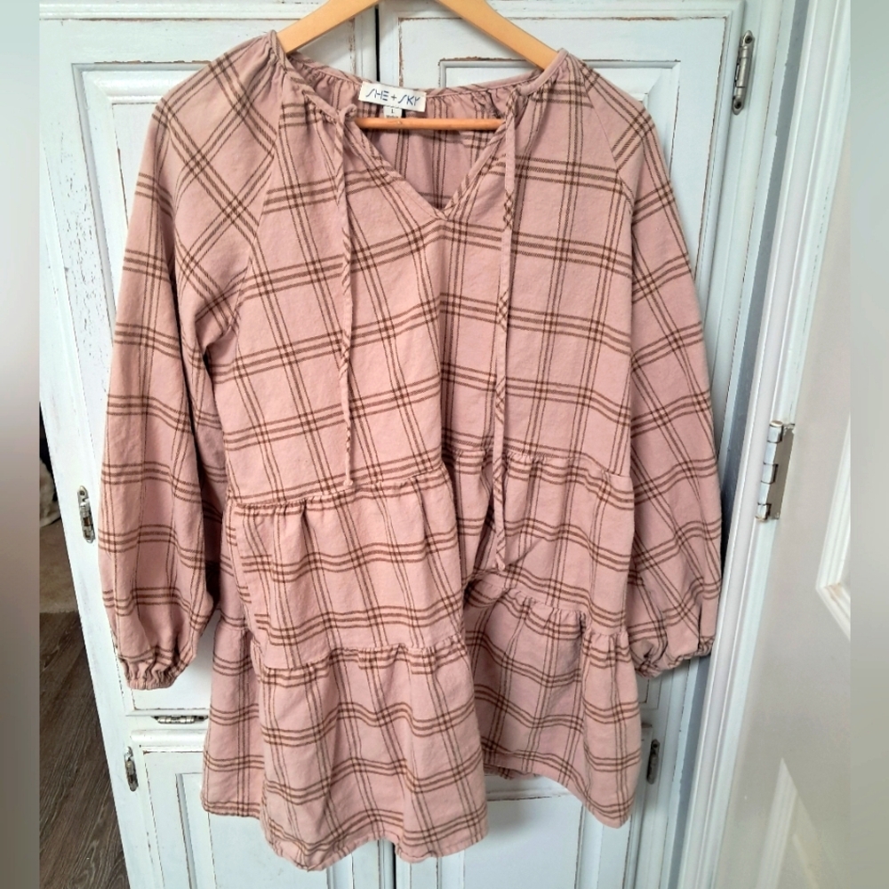Plaid Pink Tunic Dress